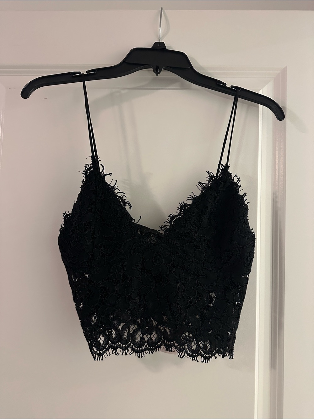Zara Black Lace Cropped Camisole Top NWT Size S